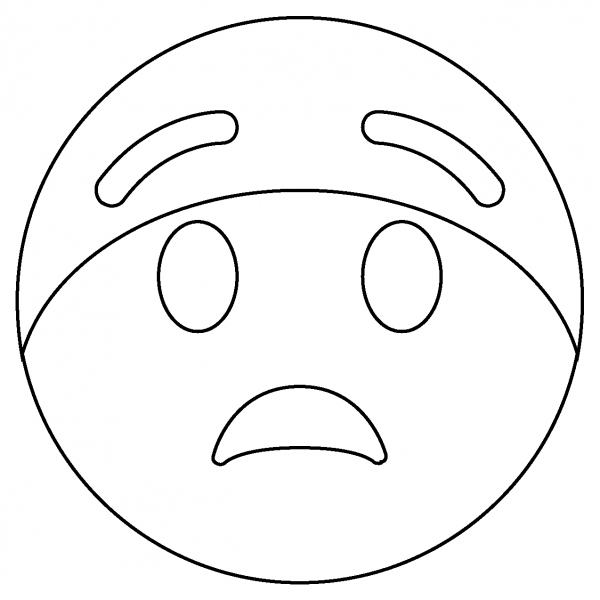 Fearful Face Emoji Coloring Page ColouringPages