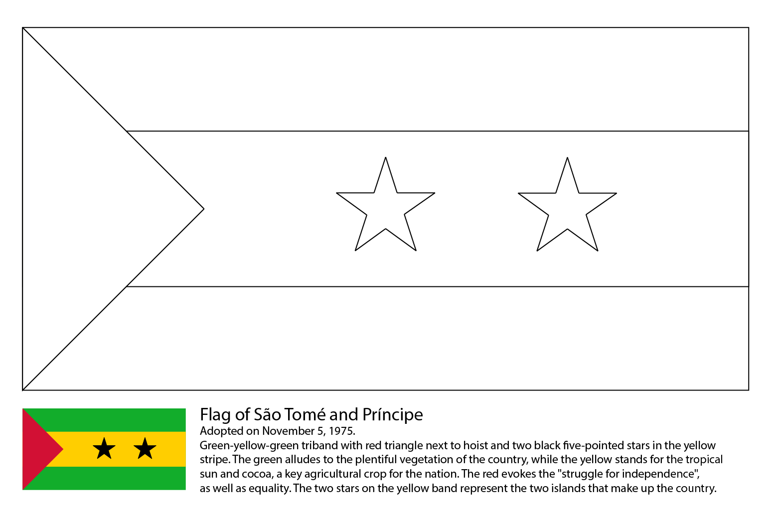 Flag of SÃo TomÃ and PrÃncipe coloring page ColouringPages