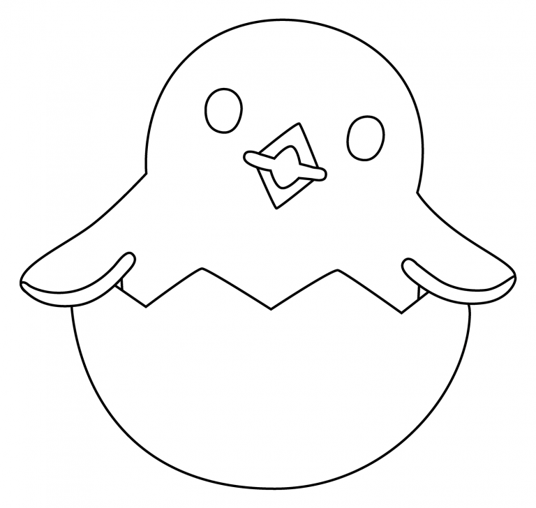 Hatching Chick Emoji Coloring Page Colouringpages