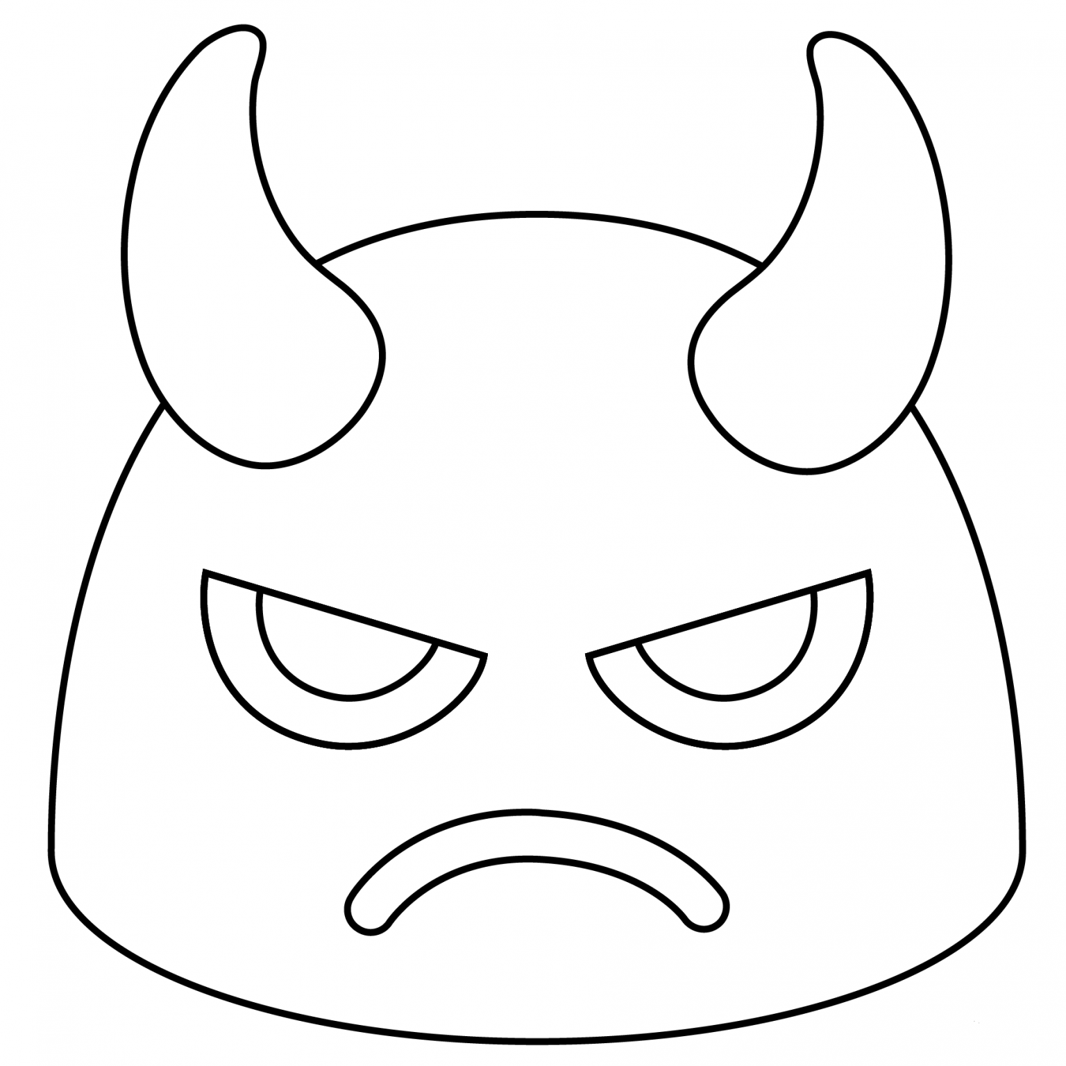 Angry Face With Horns Emoji Coloring Page Colouringpages