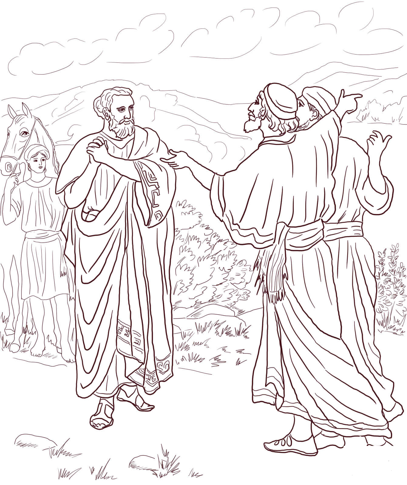 Jesus Healed The Son Of The Nobleman Coloring Page Colouringpages