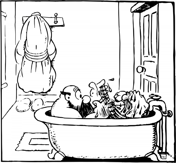 Man In A Bathtub Coloring Page Colouringpages