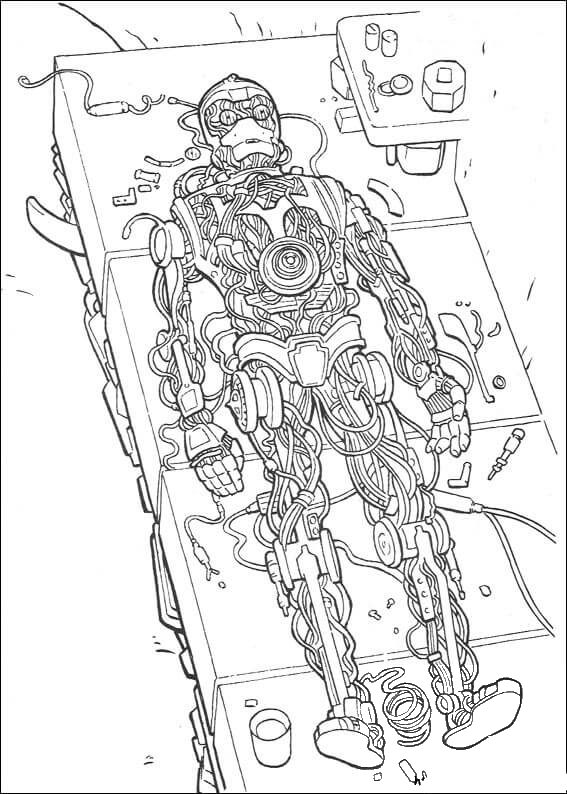 Naked C 3PO Coloring Page ColouringPages