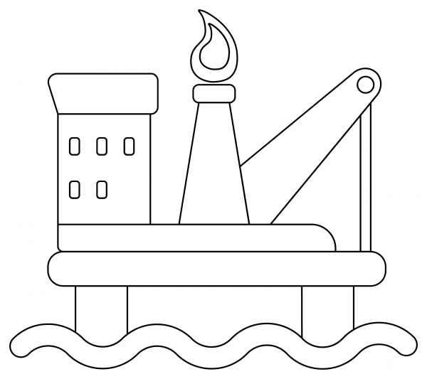 Oil Rig Coloring Page Colouringpages