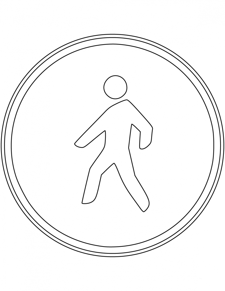 Pedestrians Only Sign In Spain Coloring Page Colouringpages