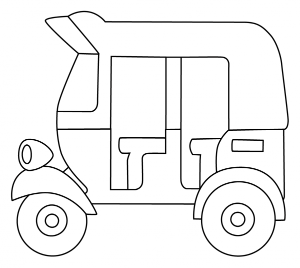 Auto Rickshaw Emoji Coloring Page ColouringPages