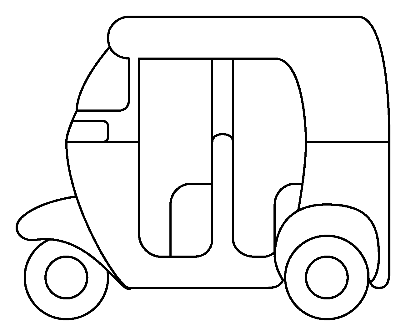 Auto Rickshaw Emoji Coloring Page ColouringPages