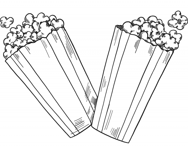 Popcorn Coloring Page Colouringpages