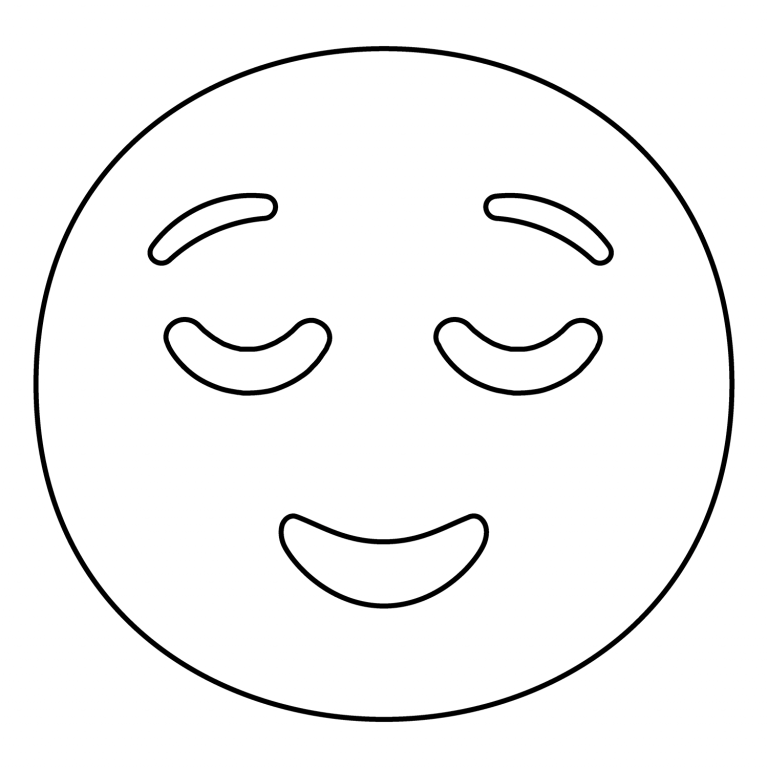 Relieved Face Emoji Coloring Page ColouringPages