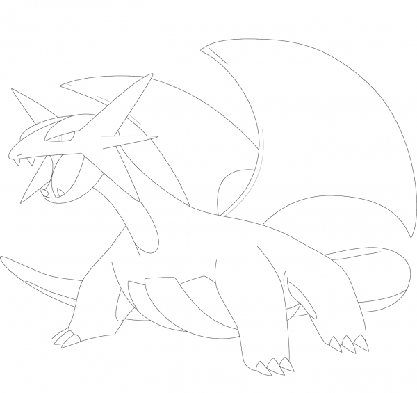 Salamence Coloring Page ColouringPages