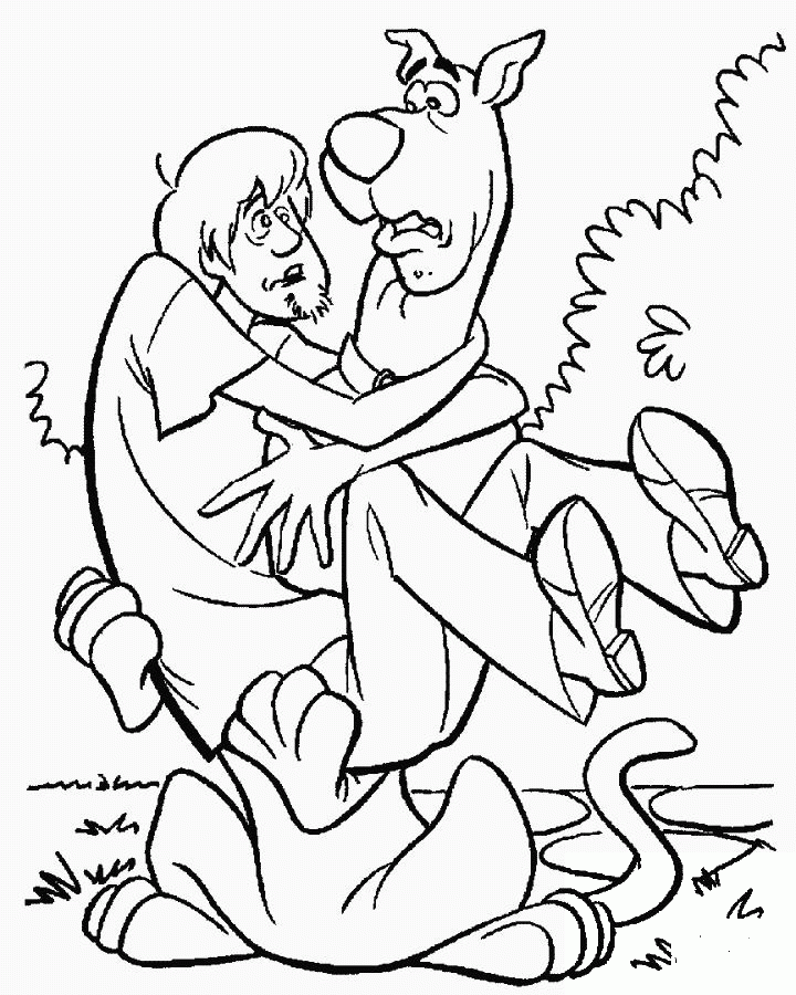 Shaggy In The Hands Of Scooby Coloring Page ColouringPages