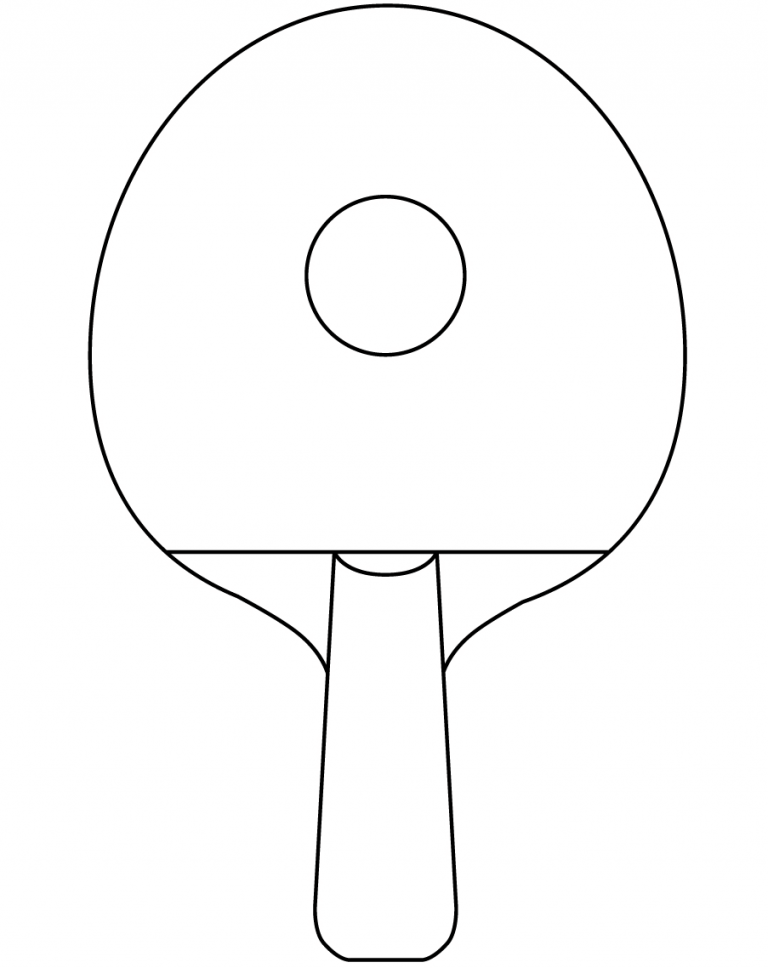 Table Tennis Racket And Ball Coloring Page ColouringPages