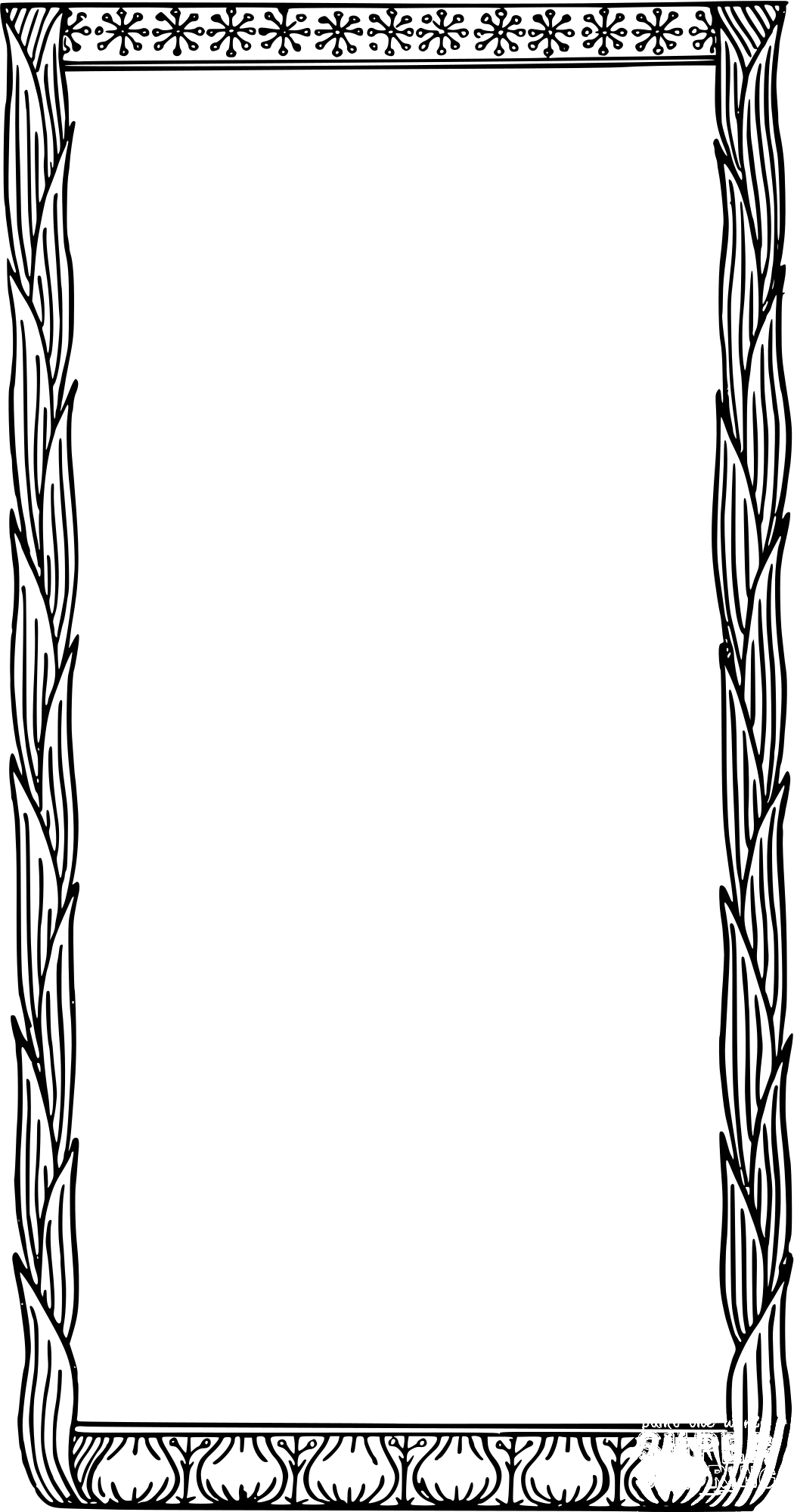 Vintage Leafy Frame Coloring Page ColouringPages