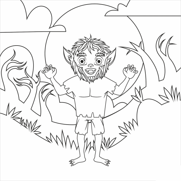 Werewolf Coloring Page ColouringPages