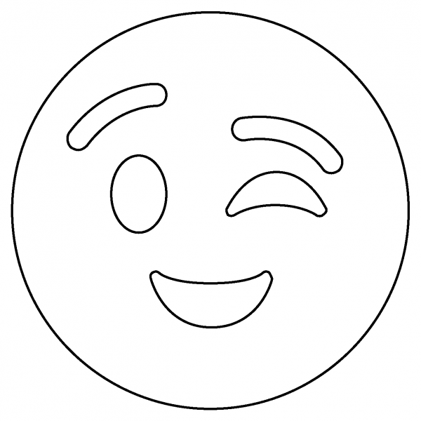 Winking Face Emoji Coloring Page ColouringPages