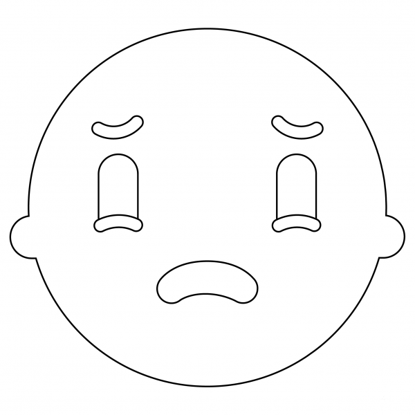 Worried Face Emoji Coloring Page ColouringPages