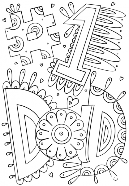 #1 Dad Doodle coloring page image