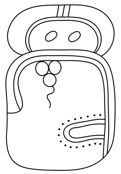 10th Maya Month – Yax coloring page image