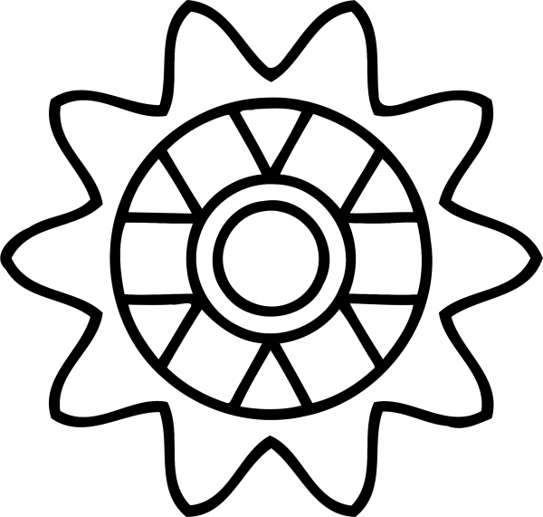 10Tooth Gear with Rectangular Spokes coloring page image