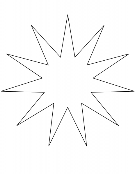 11 Point Star coloring page - ColouringPages