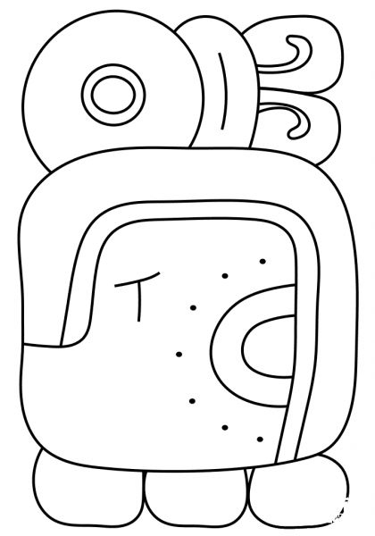 11th Maya Month – Sak’ coloring page image