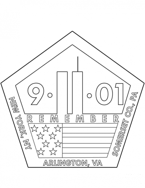 11th September Memorial coloring page image