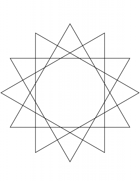 12 Point Star coloring page image