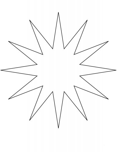 12 Point Star coloring page image