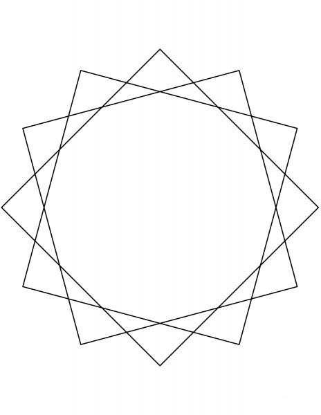 12 Point Star coloring page image