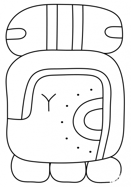 12th Maya Month – Kej coloring page image