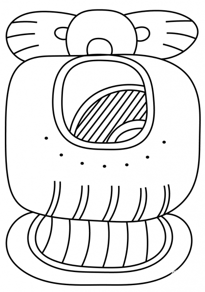 13th Maya Month – Mak coloring page image