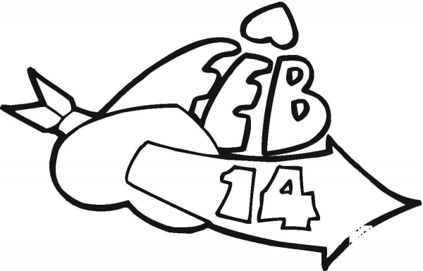 14th February (Valentine’s Day) coloring page image