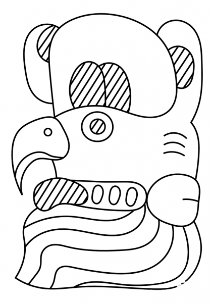 15th Maya Month – Muwan’ coloring page image