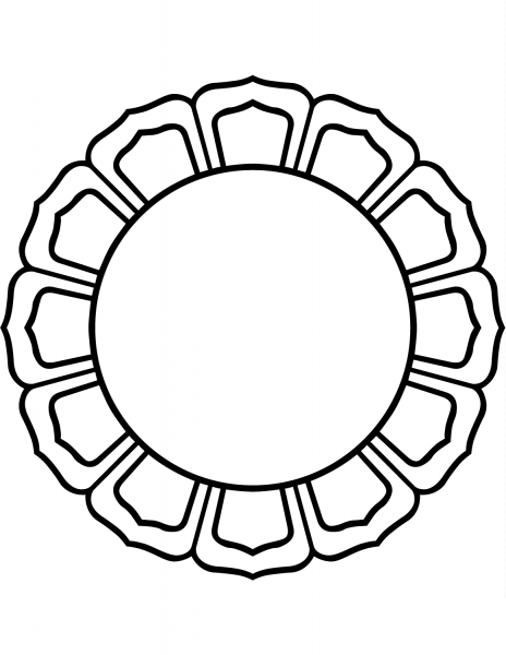 16 Petal Lotus Circle coloring page image