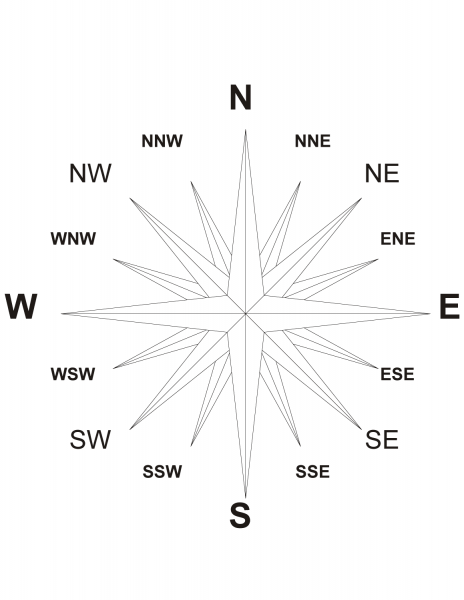 16-Wind Compass Rose coloring page image