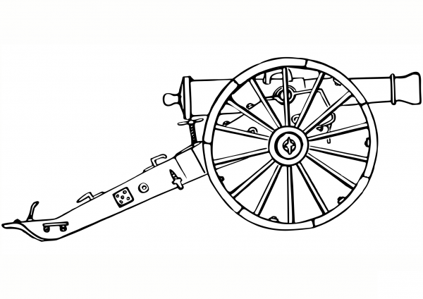 17th Century Cannon coloring page image