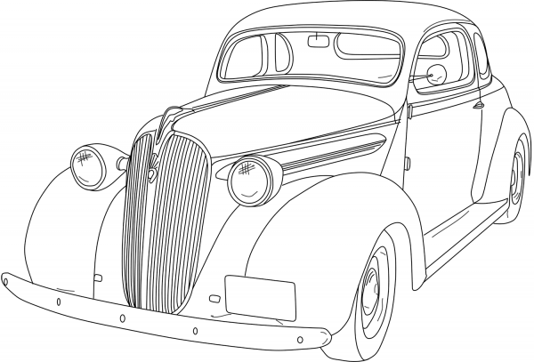 1930s Chevy Coupe coloring page image