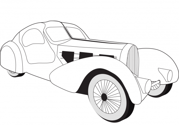 1935 Bugatti Type 57S Competition Coupe Aerolithe coloring page image