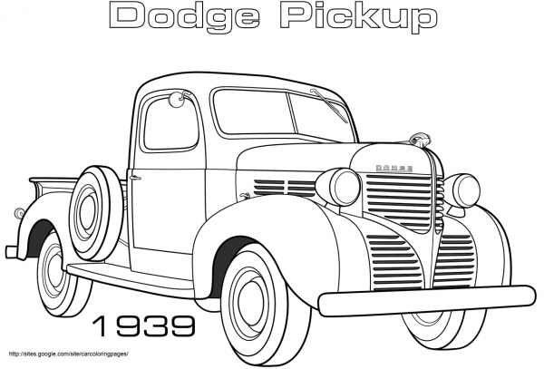 1939 Dodge Pickup coloring page image