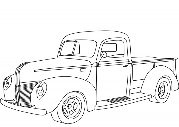 1940 Ford Pickup coloring page image