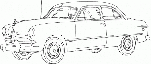 1949 Ford car coloring page image
