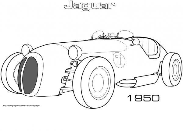 1950 Jaguar XK 120 Alloy Roadster coloring page image