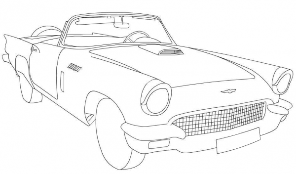 1955 Ford Thunderbird coloring page image