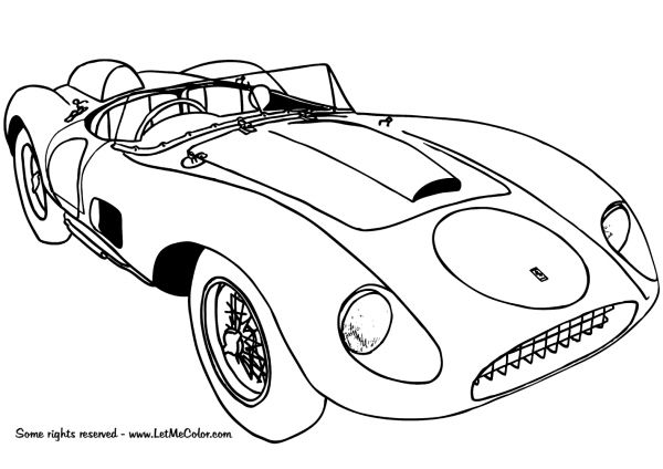 1957 Ferrari 625 TRC Spyder coloring page image