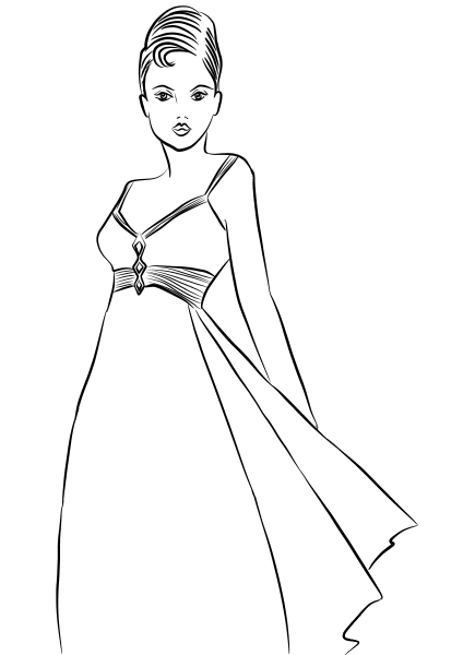 1960’s Woman coloring page image