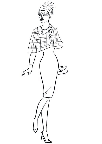 1960’s Woman coloring page image