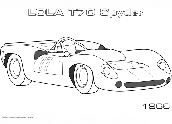1966 Lola T70 Spyder coloring page image