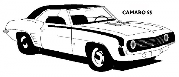 1969 Chevrolet Camaro SS coloring page image