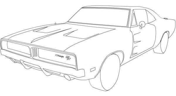 1969 Dodge Charger RT coloring page image