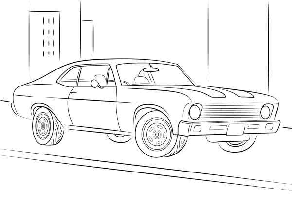1970 Chevrolet Chevy II / Nova coloring page image